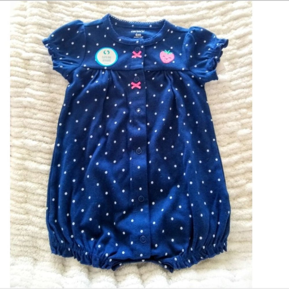 Carter's Baby Girl Polka Dot Romper Size Newborn